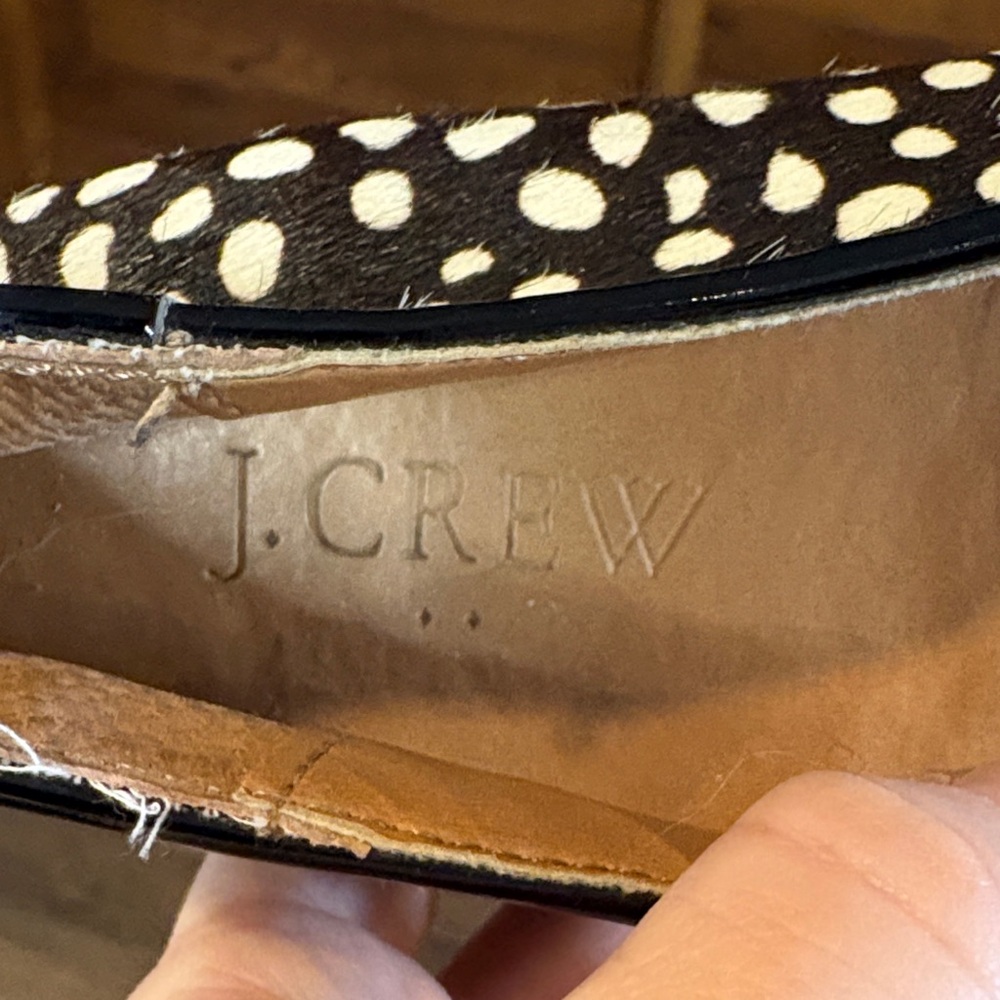 J. Crew Brown and Cream Spotted Loafers - Picture 3 of 6